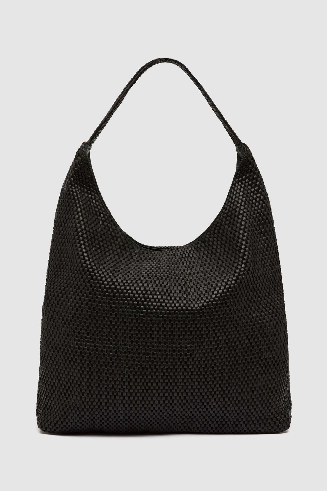 Lattice Weave Large Tote - Black #6
