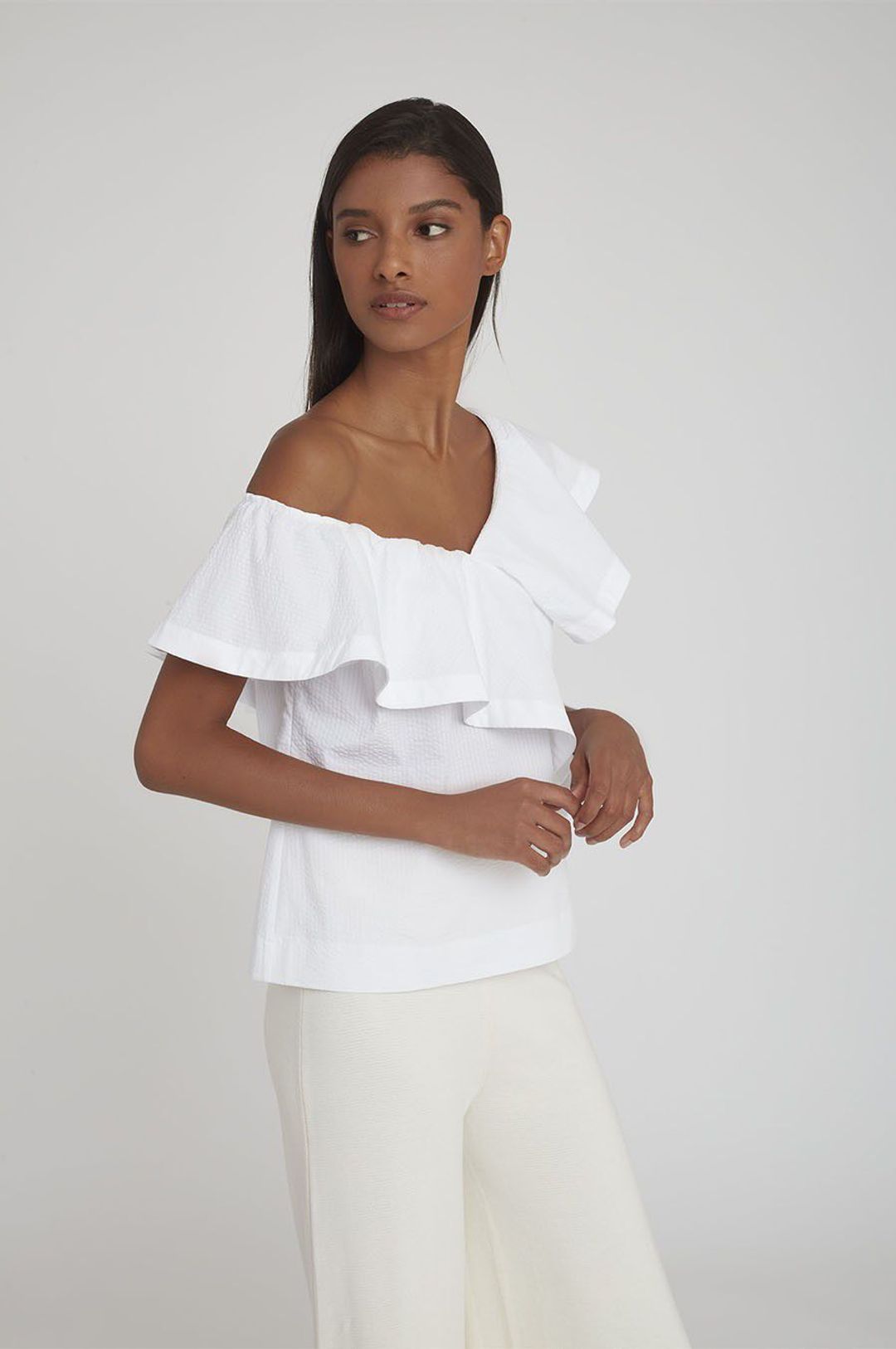 Seersucker Flounce Top #3