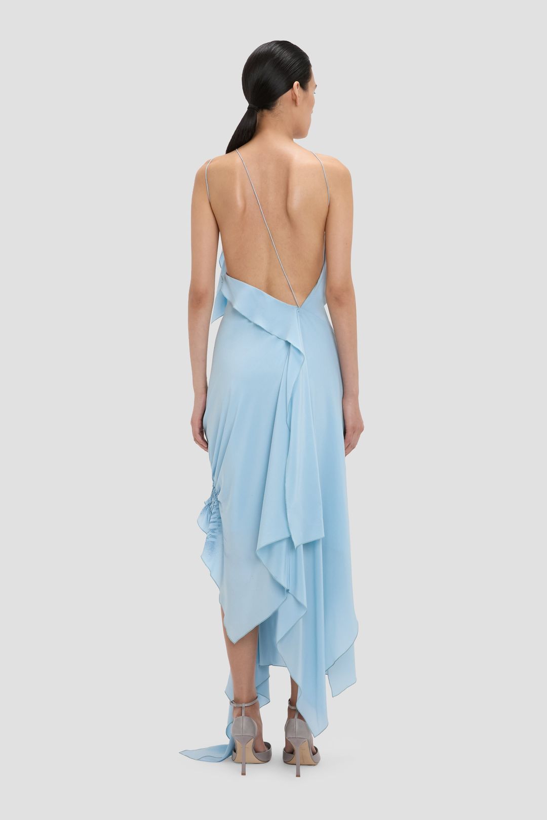 Smocked Halter Dress In Ionian Blue #4