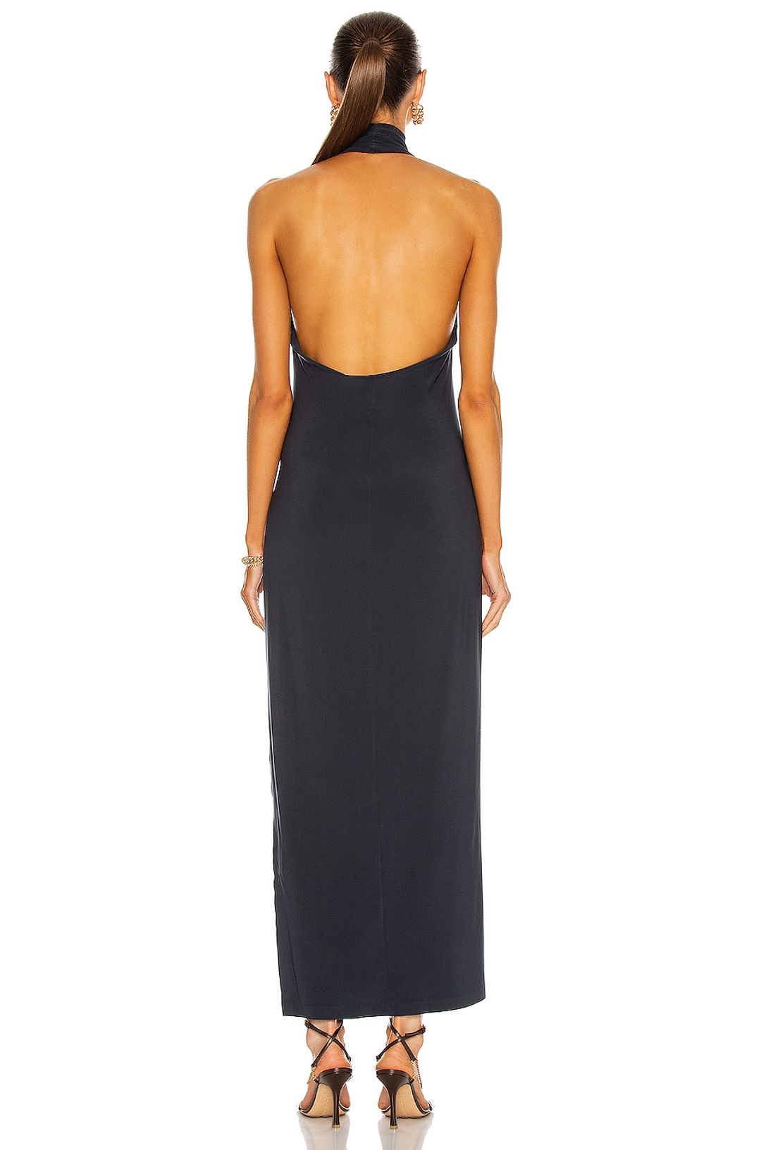 Halter Turtleneck Side Slit Dress #4