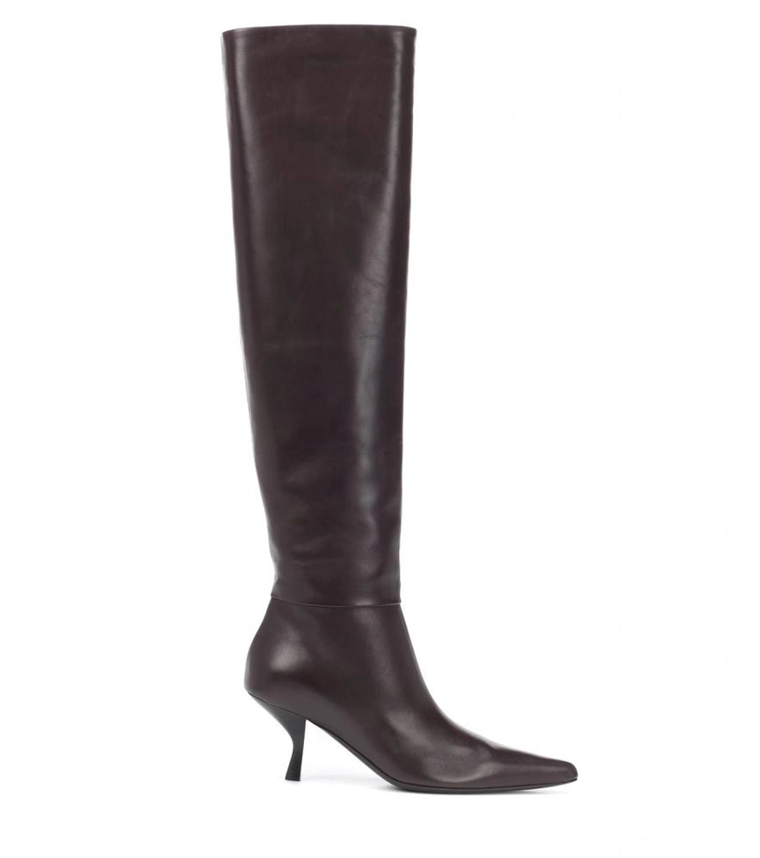 Bourgeoisie Knee-high Leather Boots In Brown #4