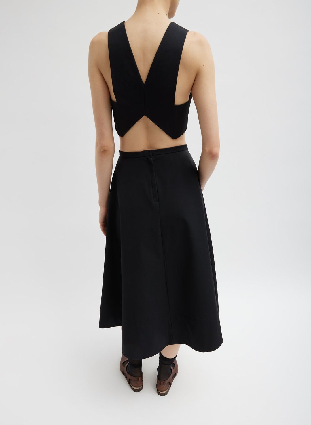 Bonded Luxe Twill Square Neck Cropped Top #4