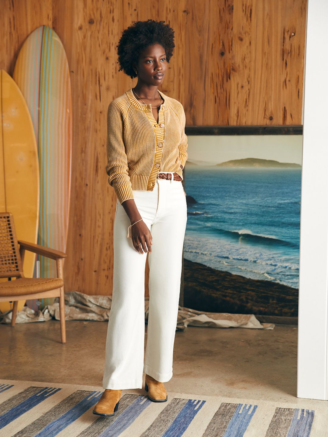 Sunwashed Fisherman Cardigan - Golden Brown #5