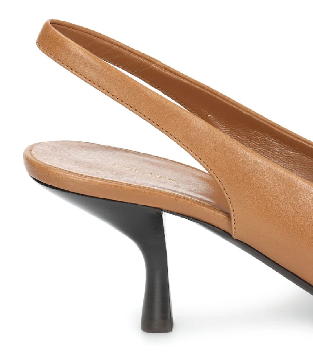 Bourgeoisie Leather Slingback Pumps In Caramel #7