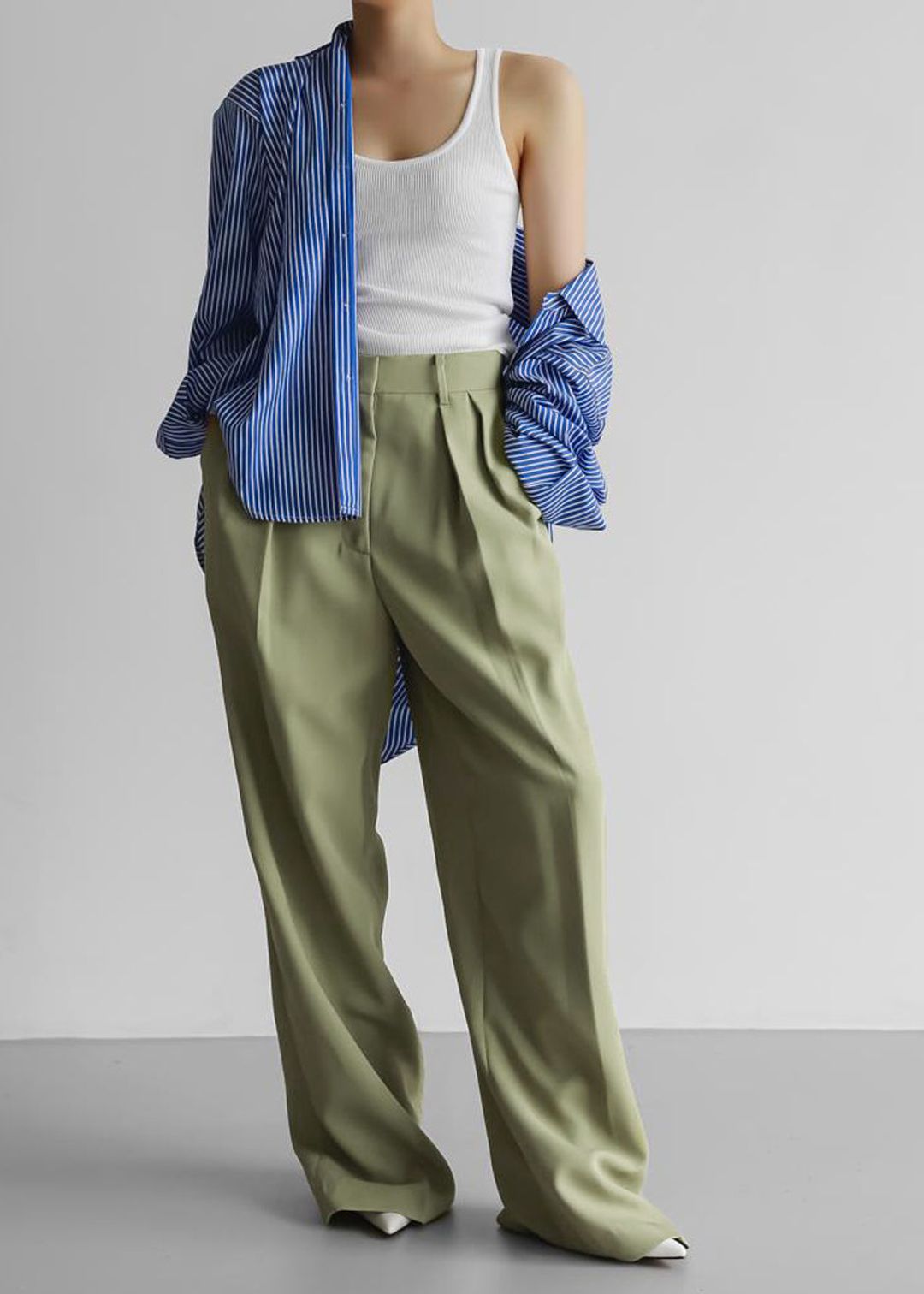 Port Pleated Pants - Sage #15