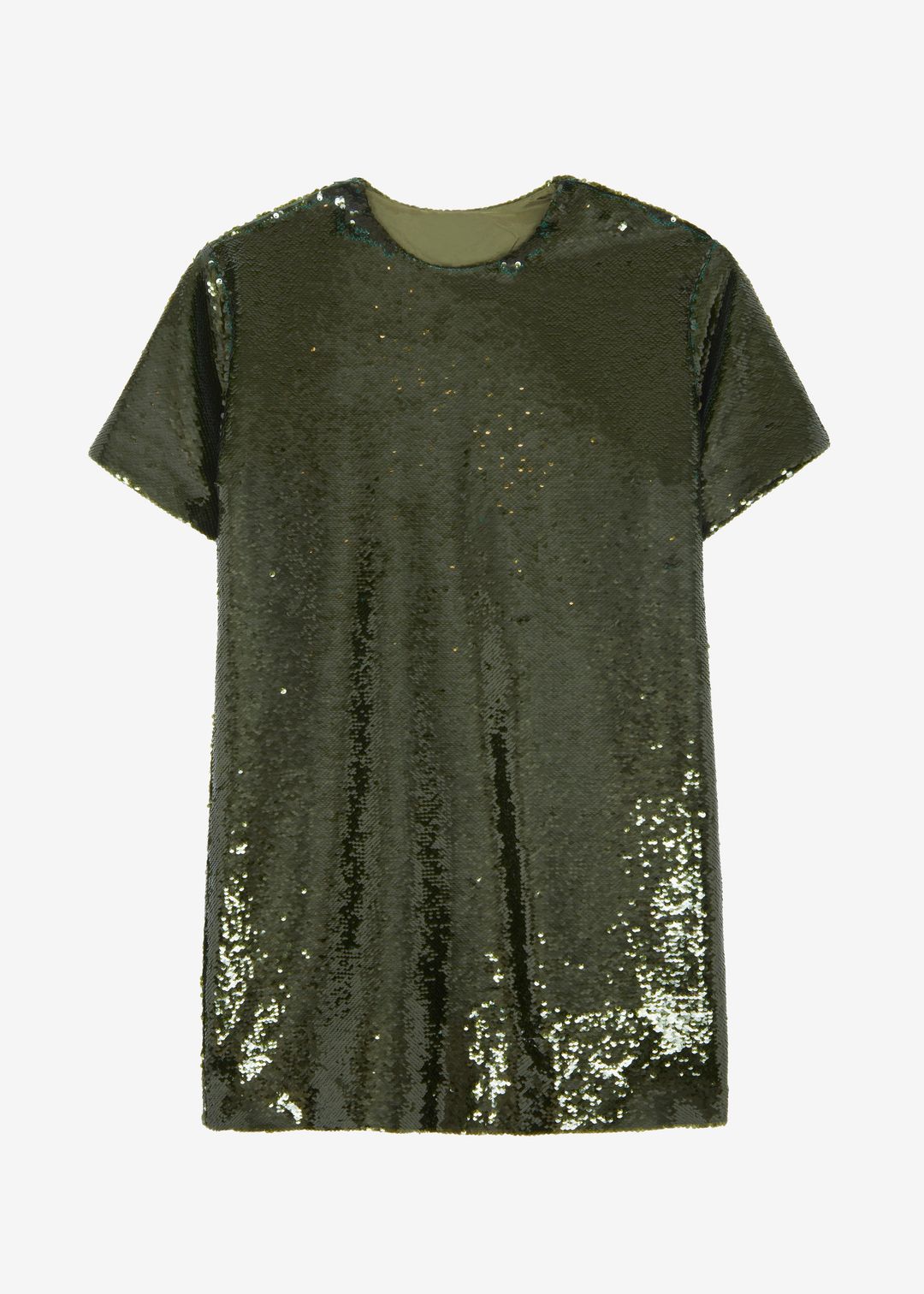 Riley Sequins Tee Mini Dress - Olive #8