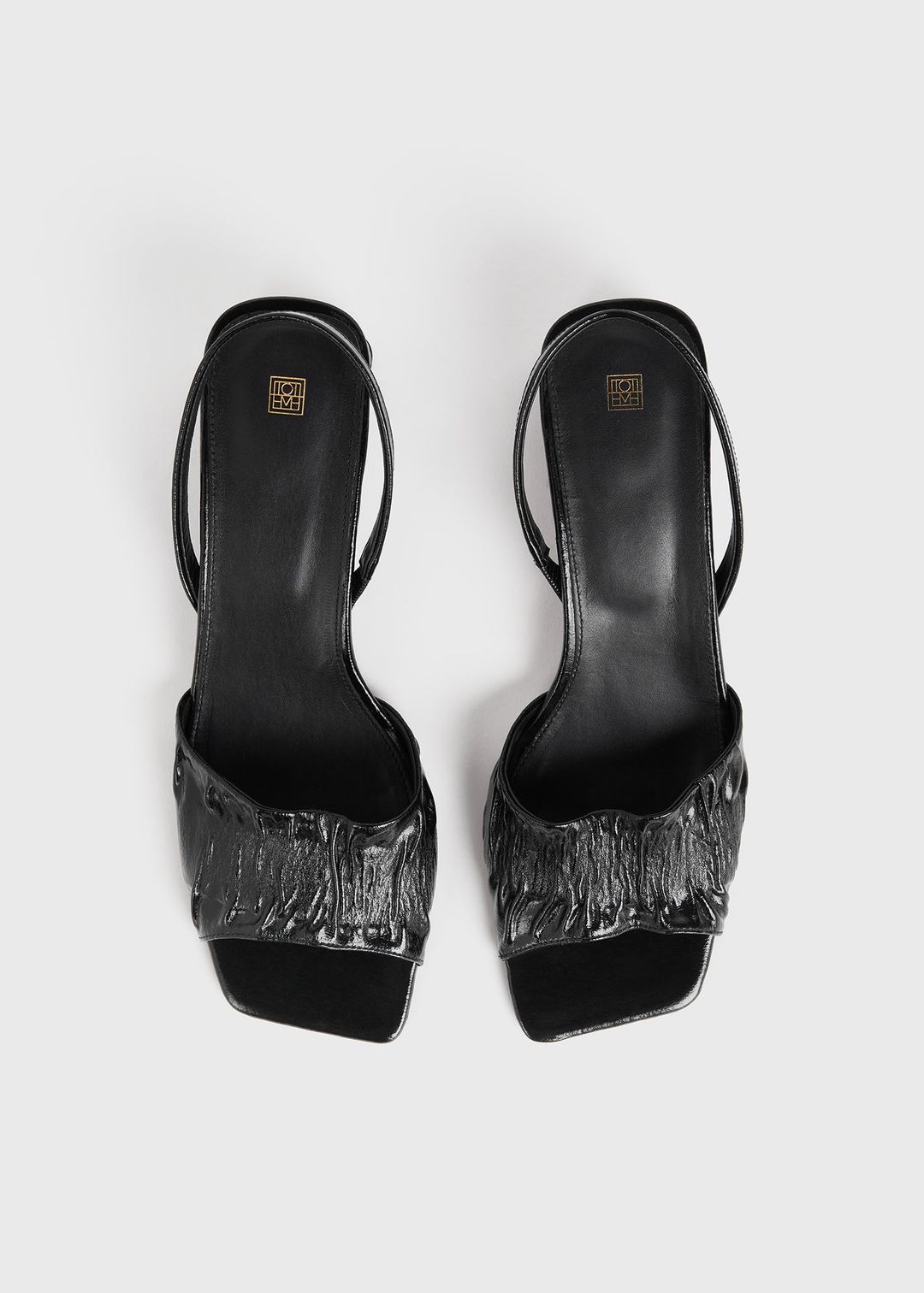 The Gathered Scoop-Heel Sandal black #3