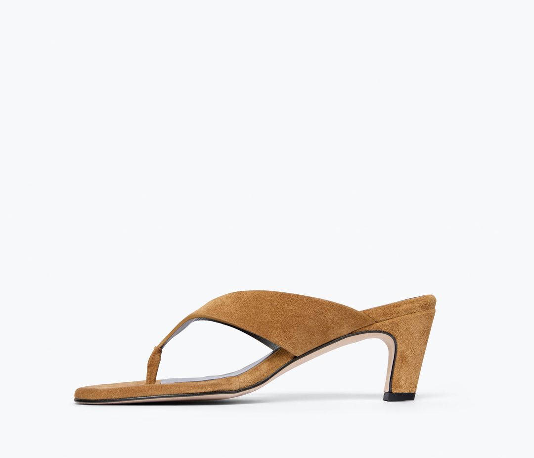 KAT HEELED LEATHER THONG SANDAL #5