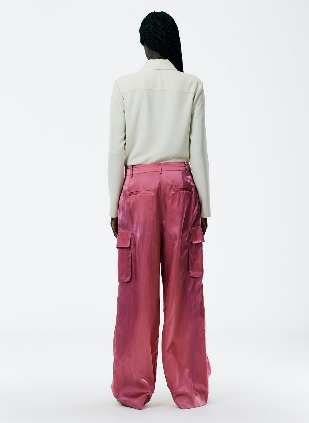 Shiny Nylon Pleated Stella Cargo Pant #4