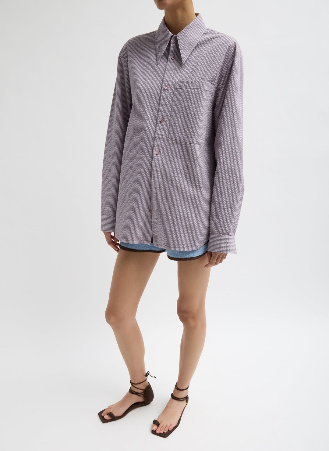 Garment Dyed Seersucker Classic Shirt #3