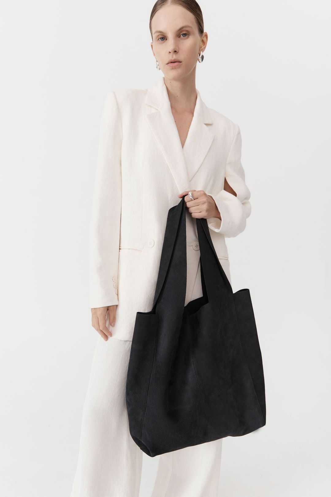 Suede Soft Tote - Black