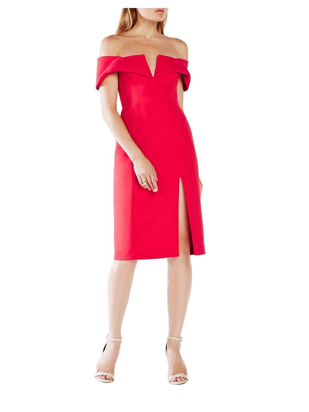 Marquis Off the Shoulder Dress in Red
