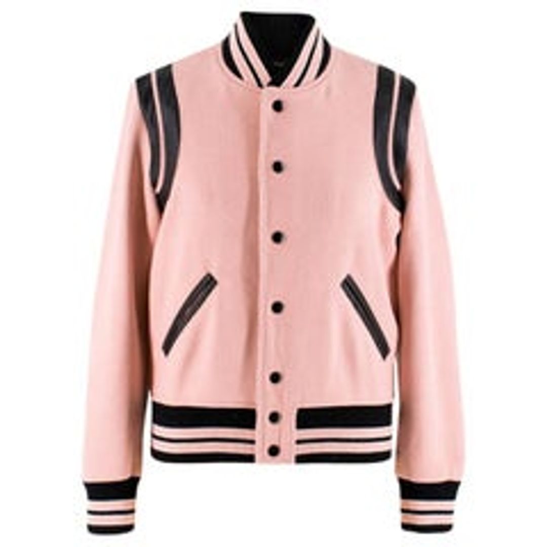 Saint Laurent Virgin Wool Striped Bomber Jacket