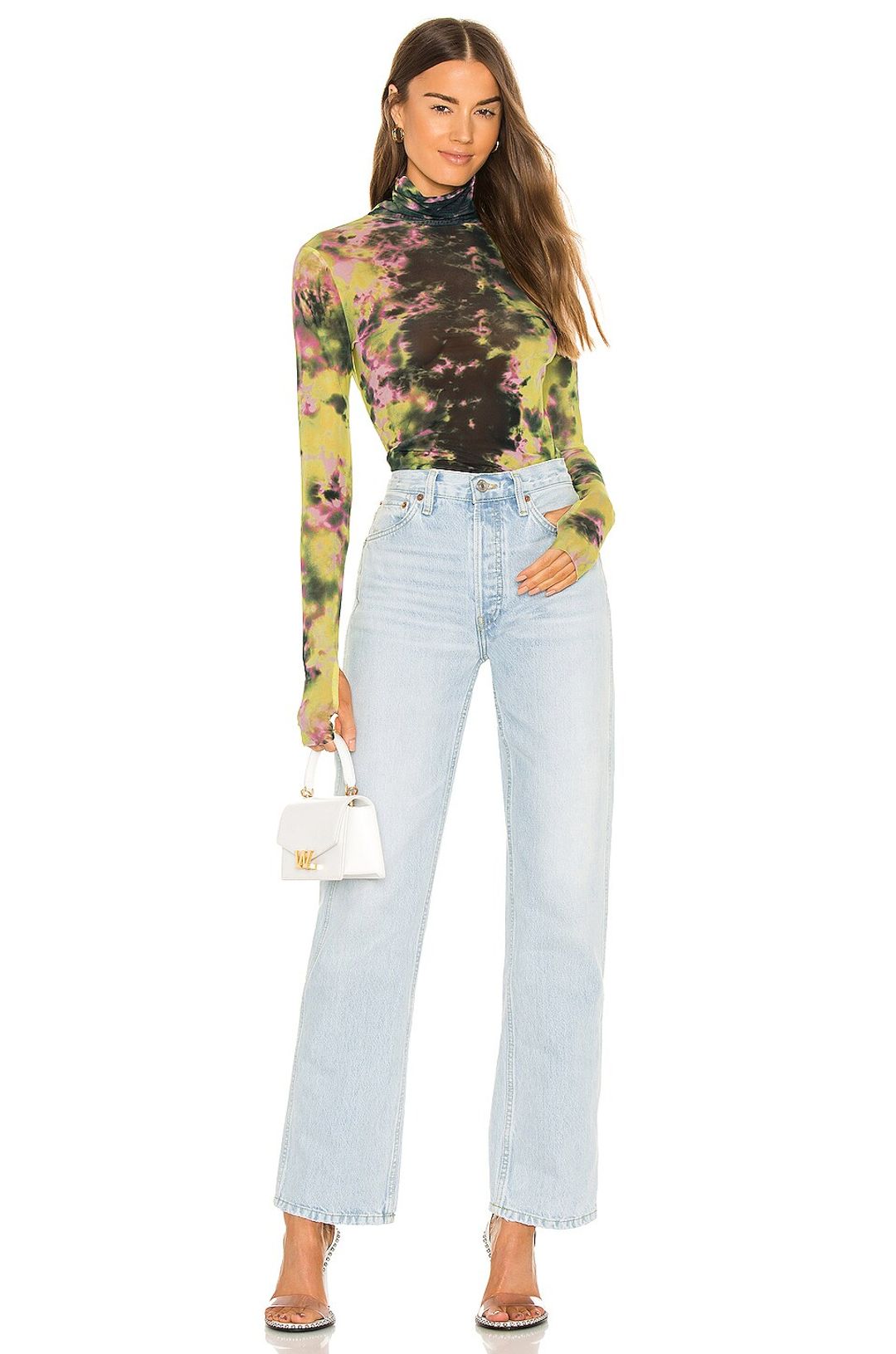 AFRM Zadie Top in Limelight Tie Dye #4