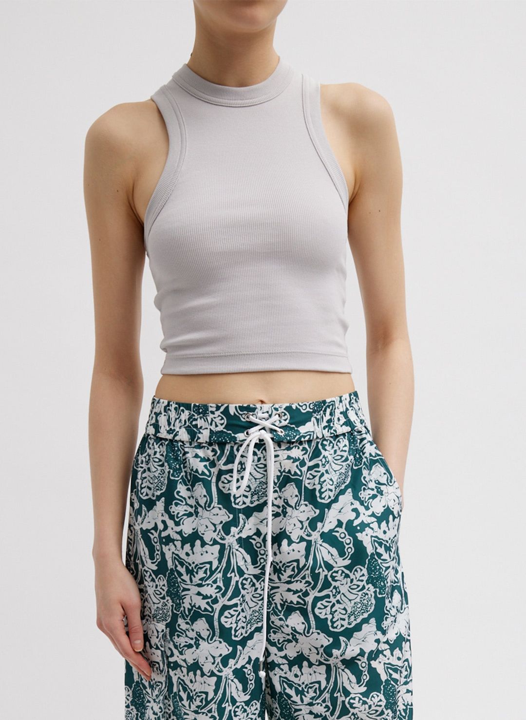 Ribbed T-Shirt Cropped Tank