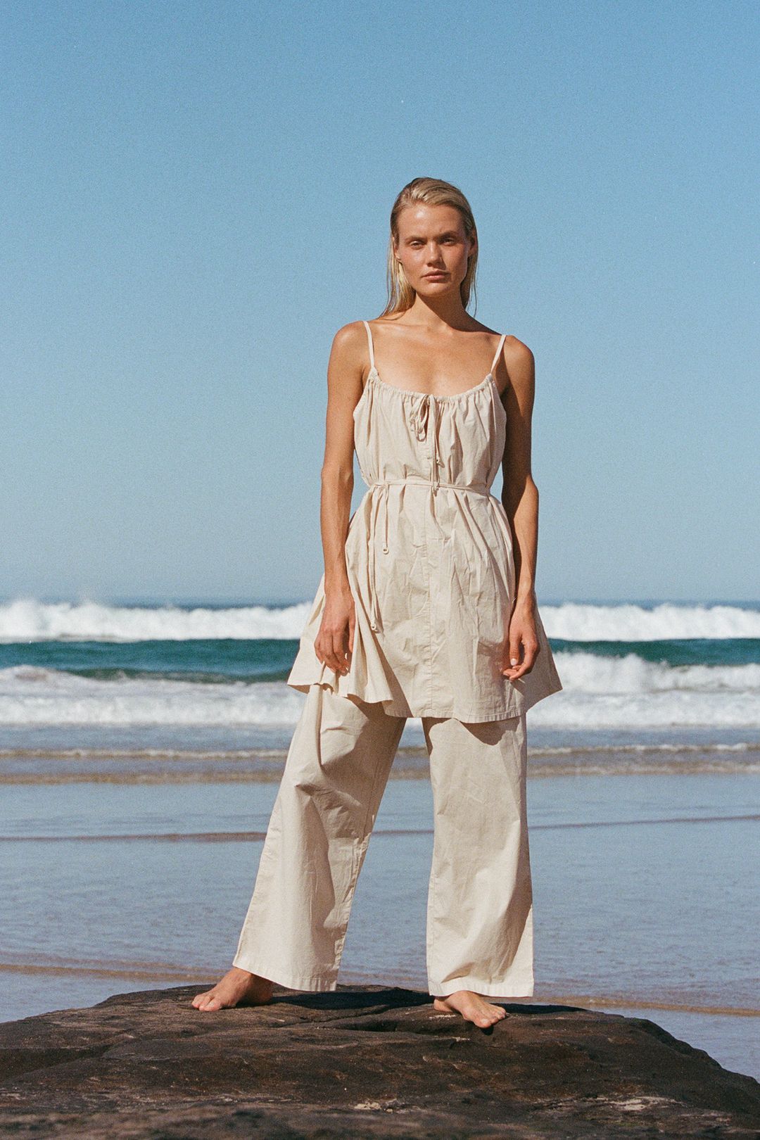 Cotton Poplin Dress - Husk #8