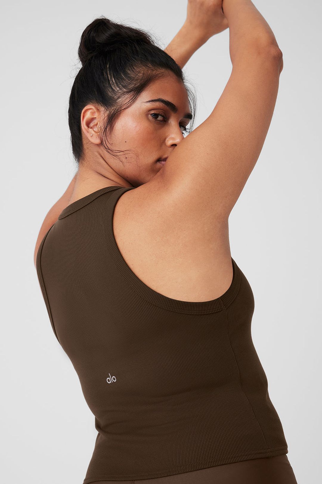 Goddess Ribbed Go-To Tank - Espresso #10