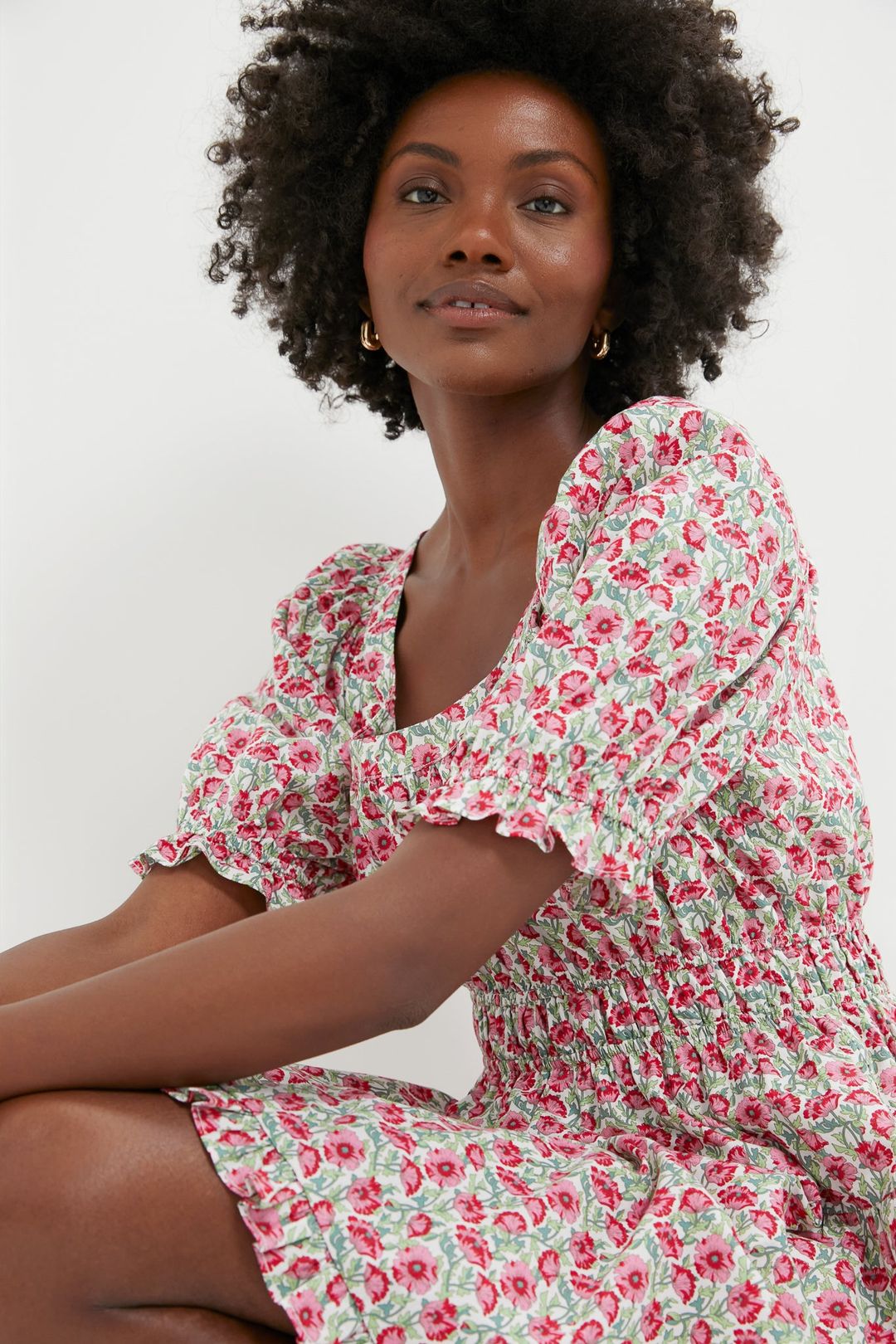 Red Dahlia Floral Dorothy Mini Dress #5