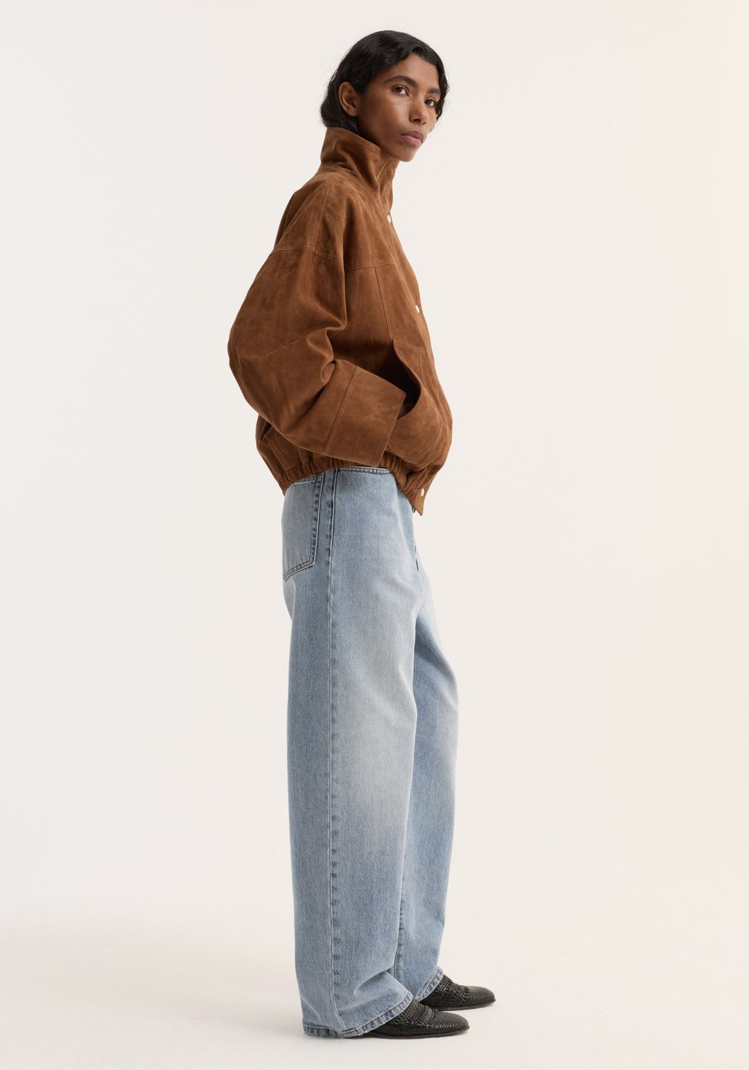 Reinvented suede jacket | cognac