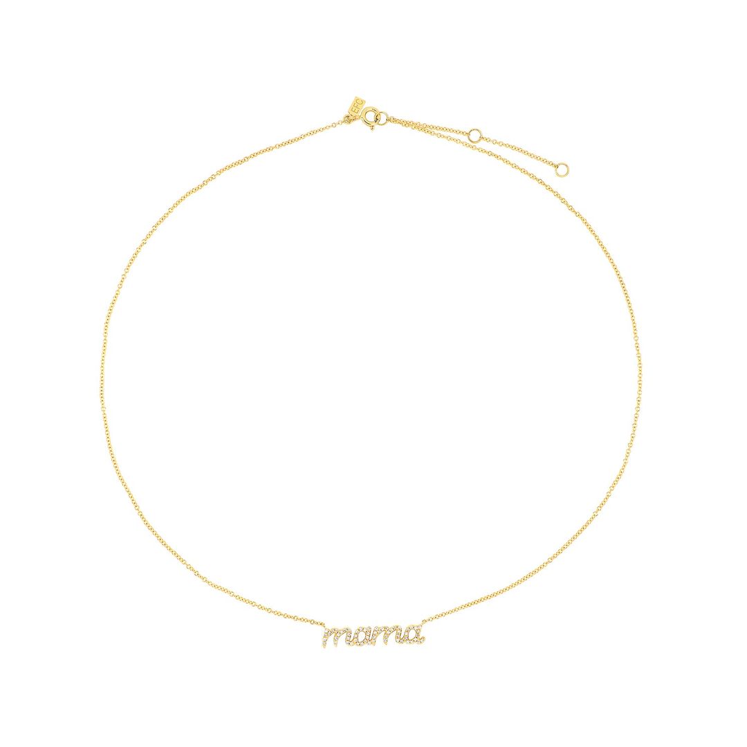 Diamond Script Mama Necklace #9