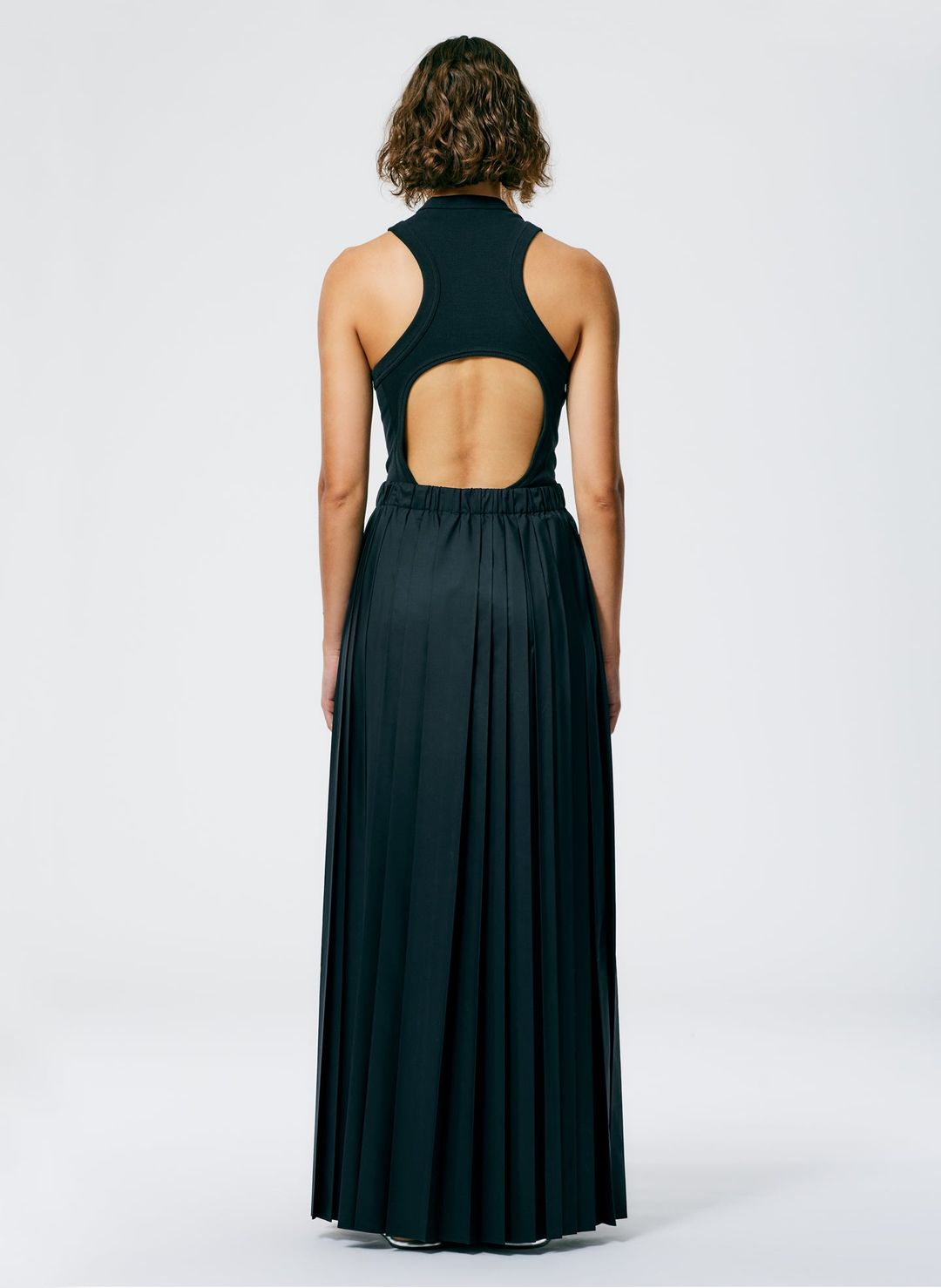 Italian Sporty Nylon Pleated Pull On Maxi Skirt #4
