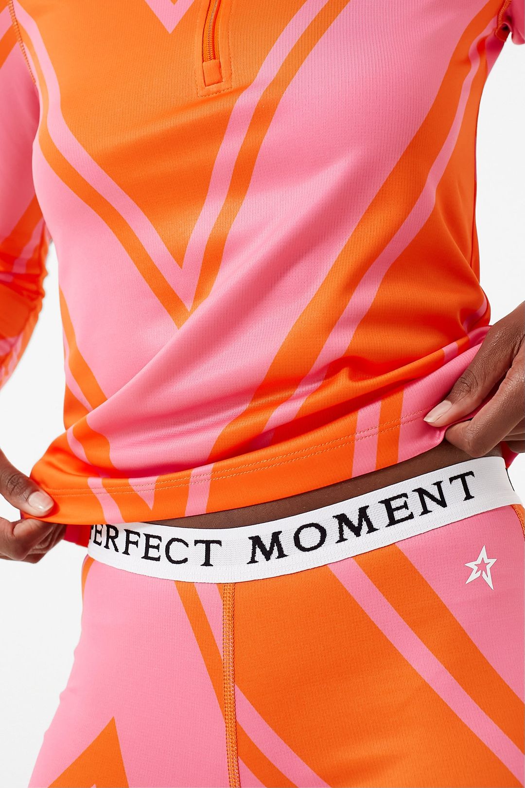 Azalea Pink and Orange Chevron Print Thermal Pant #6