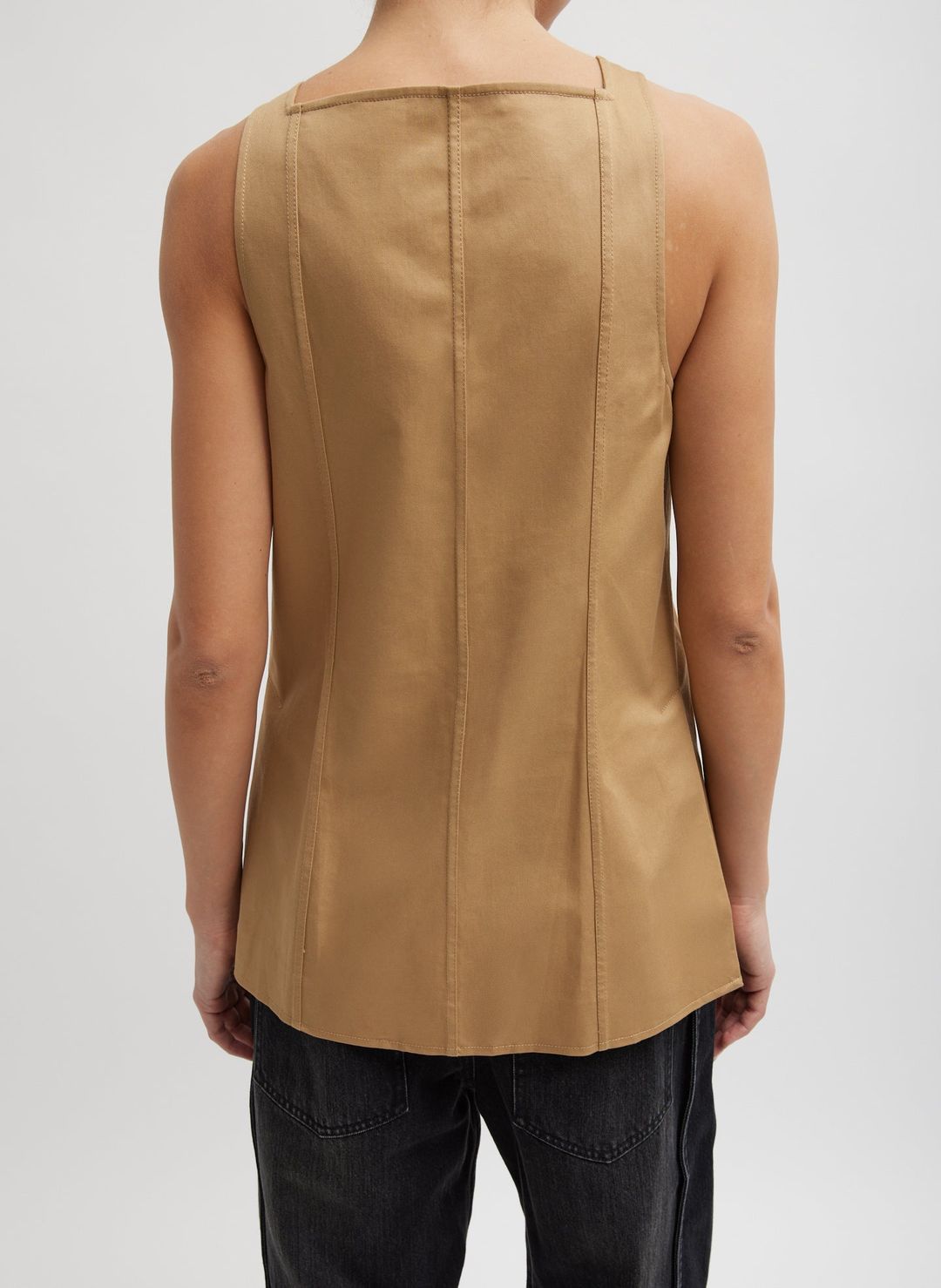 Chino Slit Front Sleeveless Tunic #4
