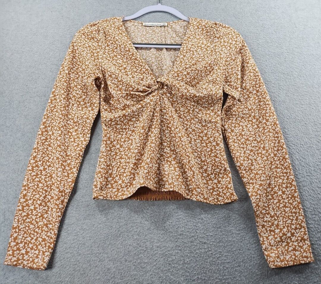 Abercrombie & Fitch Floral Crop Longsleeve Top #5