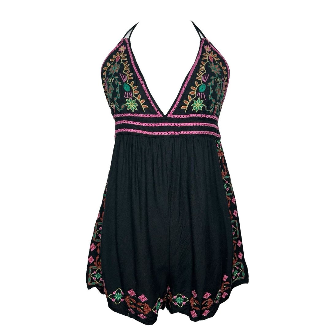 Urban Outfitters Floral Black and Purple Romper #4