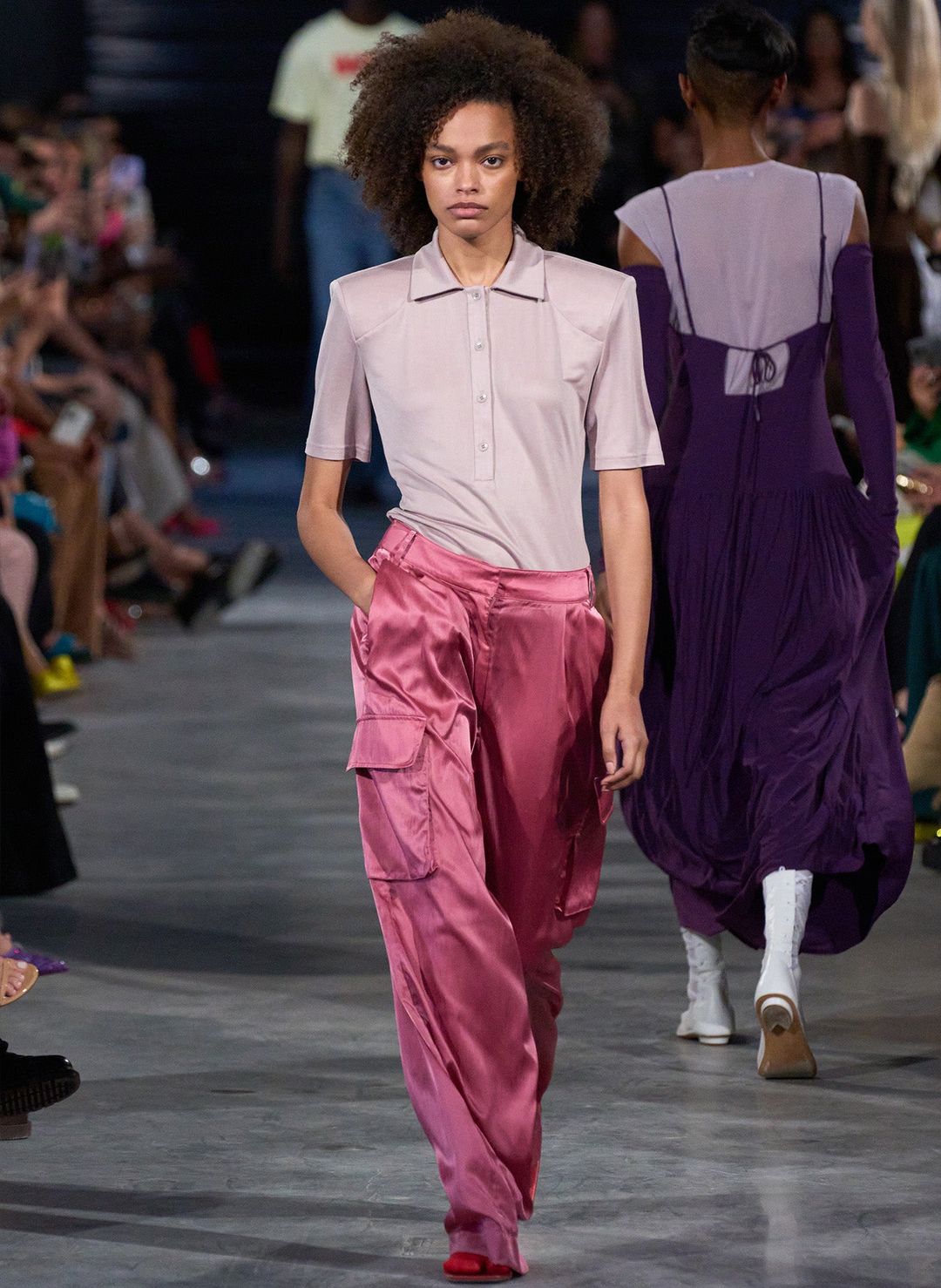 Shiny Nylon Pleated Stella Cargo Pant #2