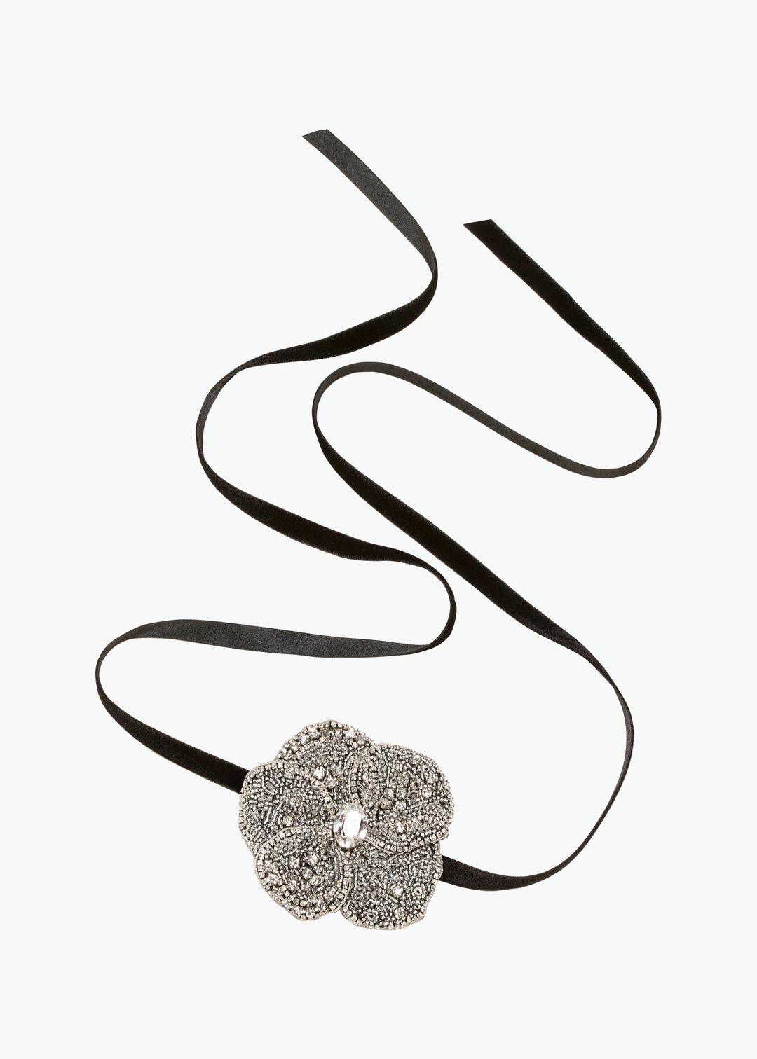 Vanya Ribbon Tie -- Crystal