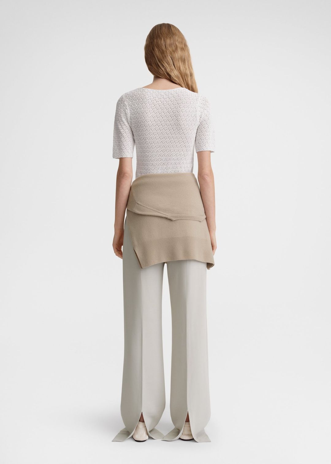 Short-sleeve crochet top off-white #4