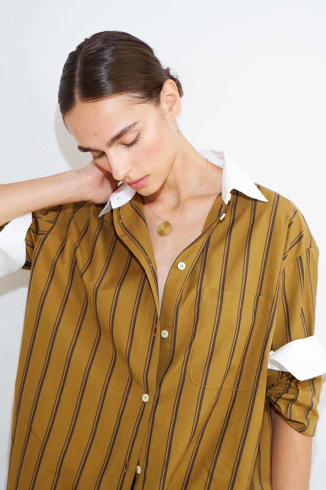 The Crosby Shirt in Goldenrod Stripe