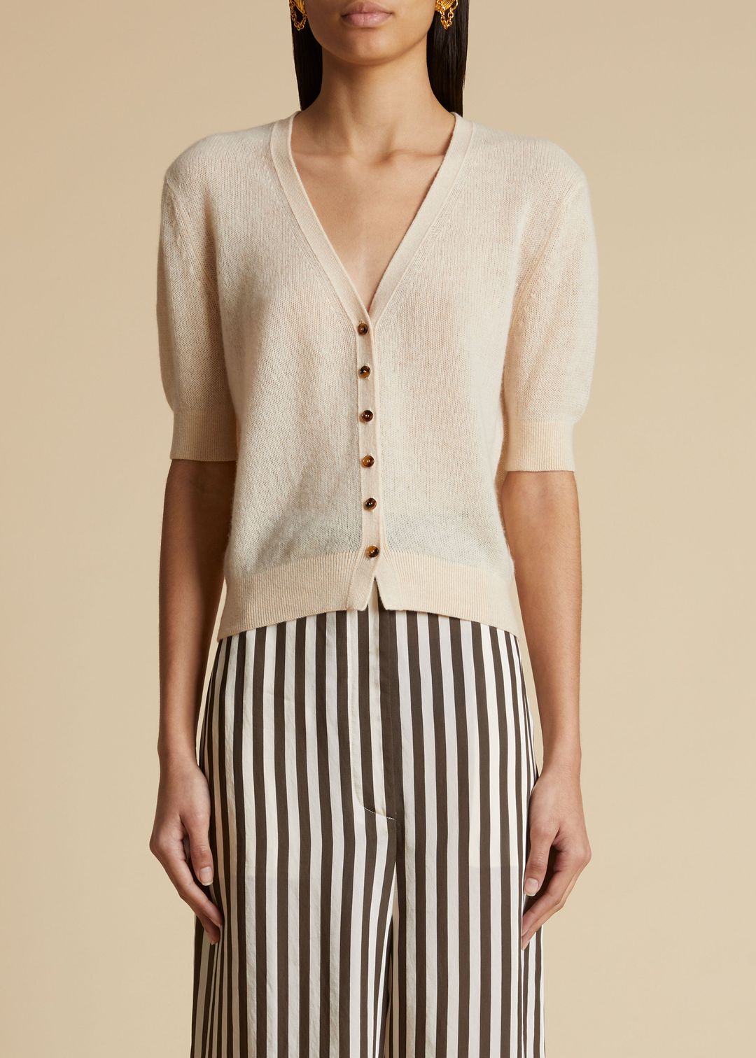 The Dianna Cardigan in Custard #7