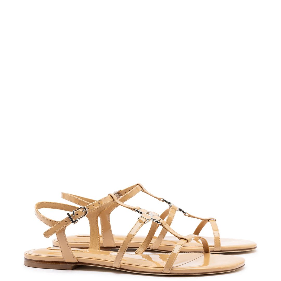 Hana Flat In Tan Patent Leather #2