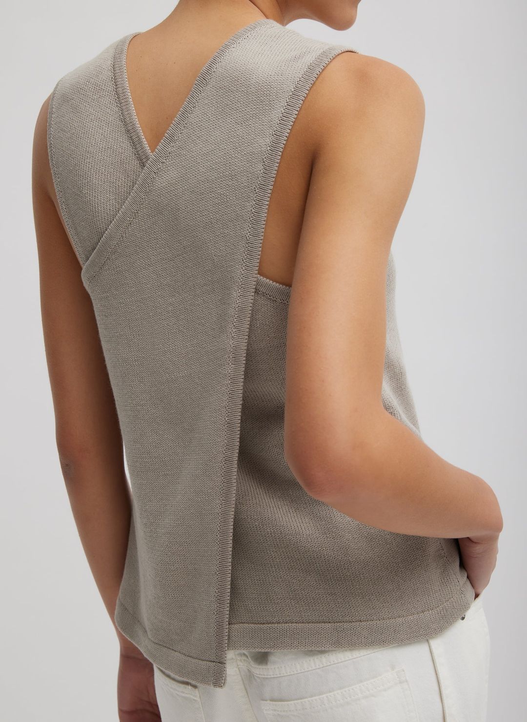 Cotton Criss Cross Sleeveless Sweater #3