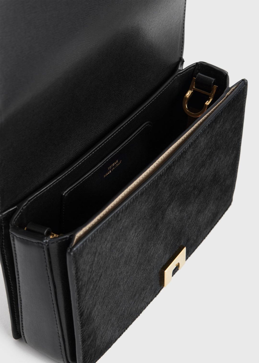 Mini T-flap pony hair bag black #8
