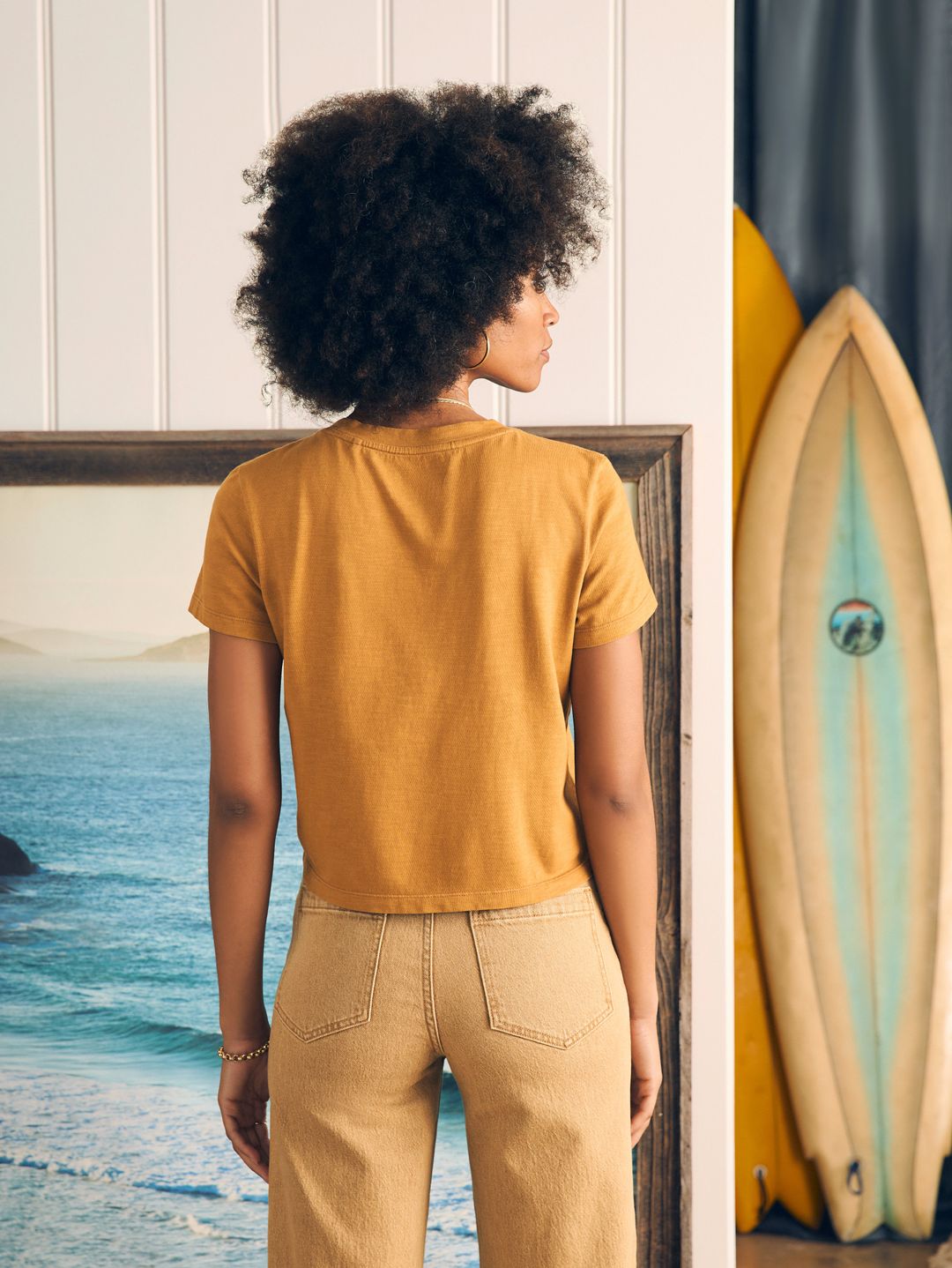 Sunwashed Cropped Crew Tee - Wood Thrush #5