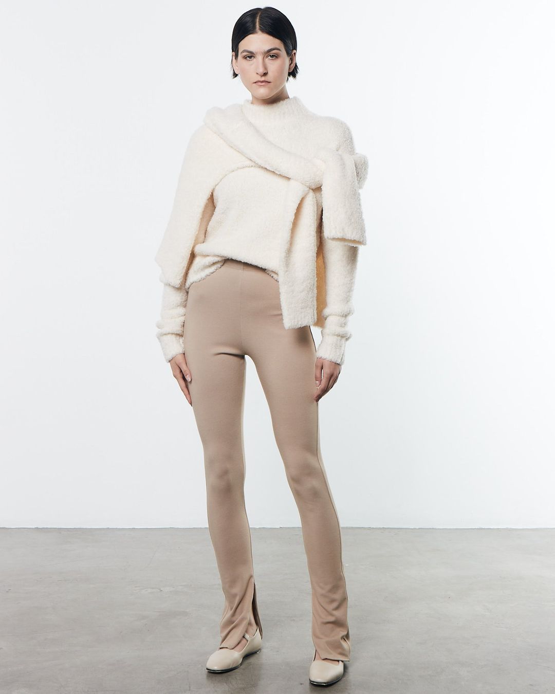 Cropped Mockneck Sweater | Cream