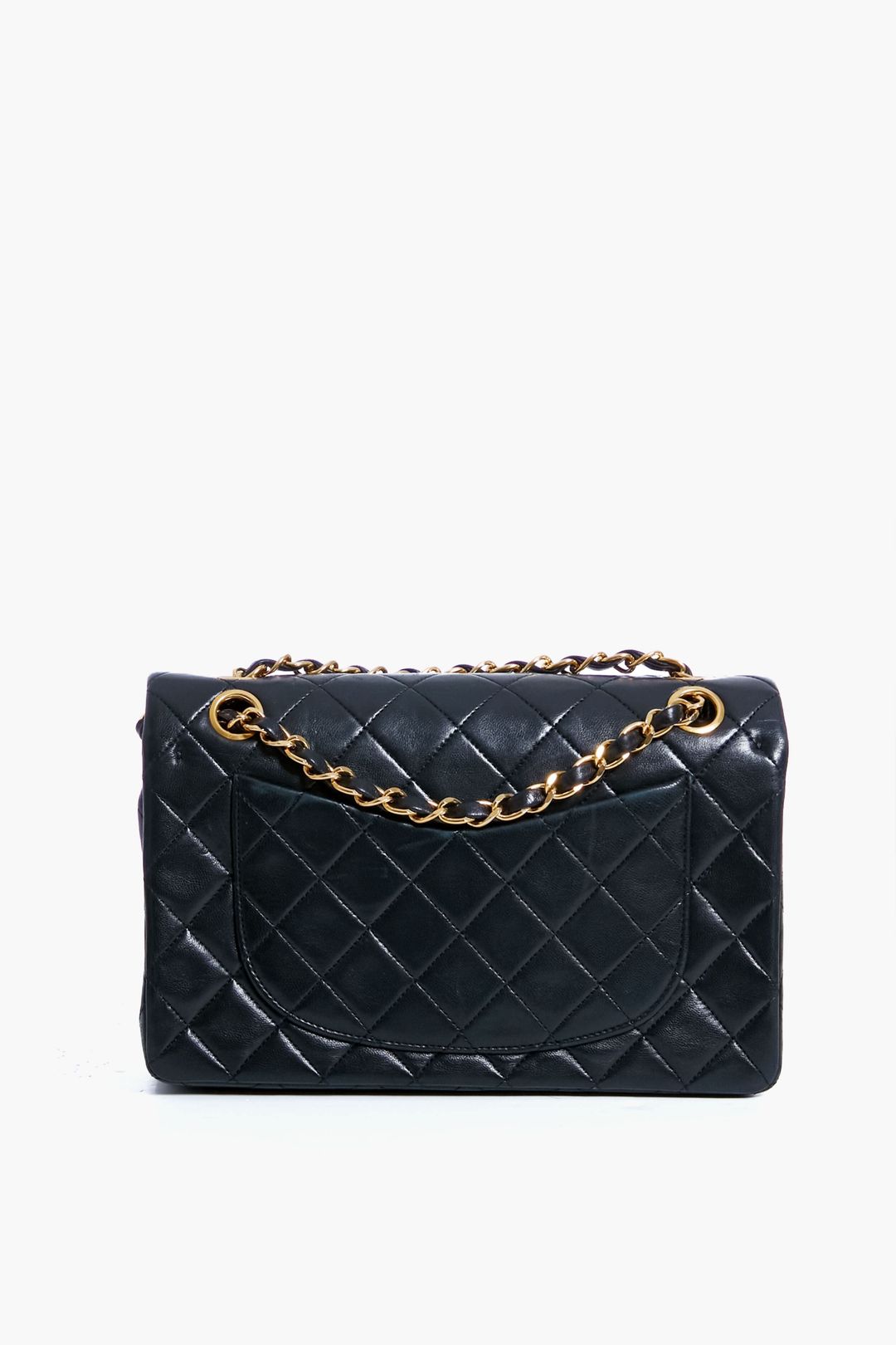 CHANEL Black Lambskin Flap Shoulder Bag #3