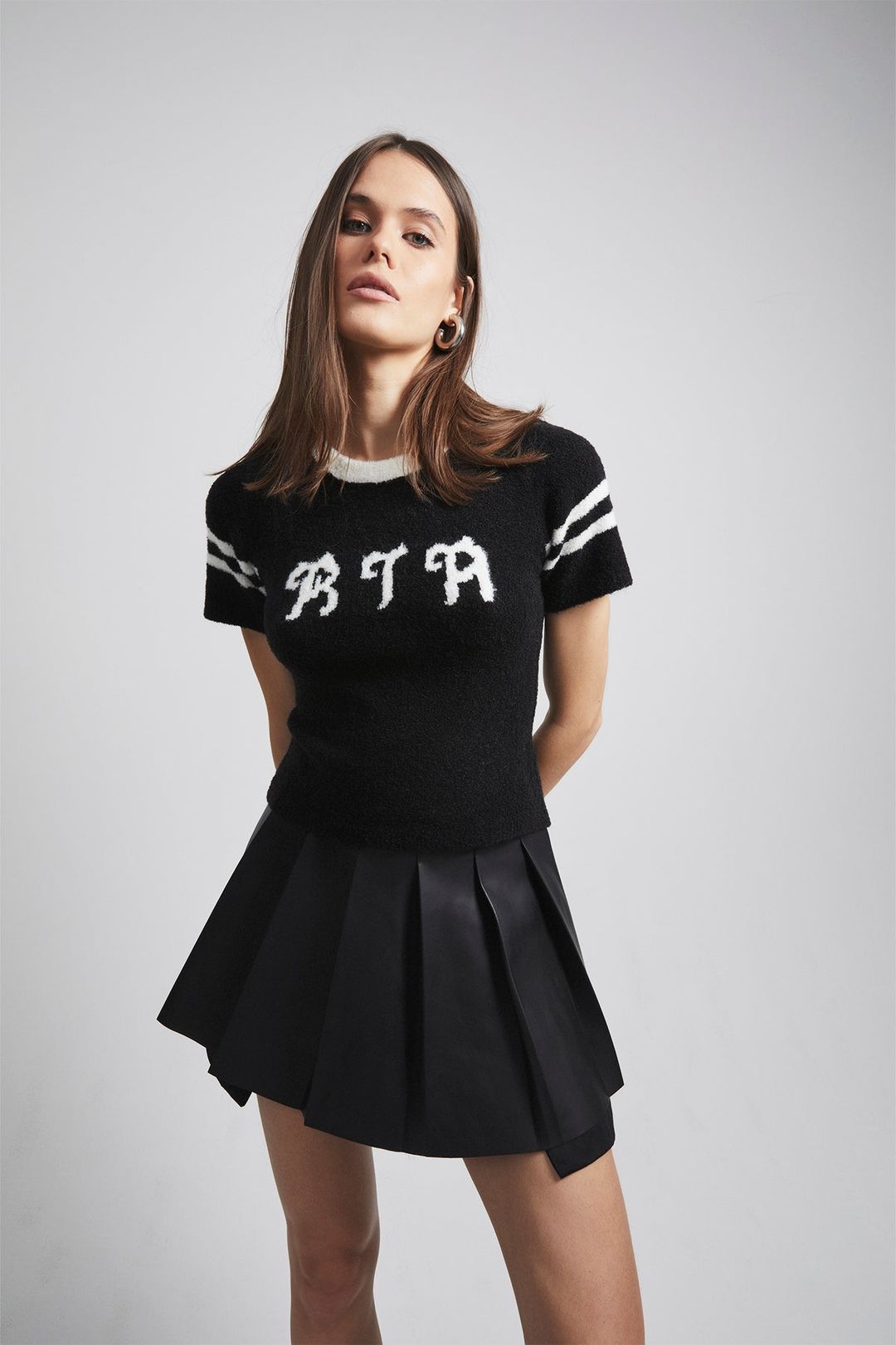 TEA SWEATER TEE | BLACK & WHITE VARSITY #4