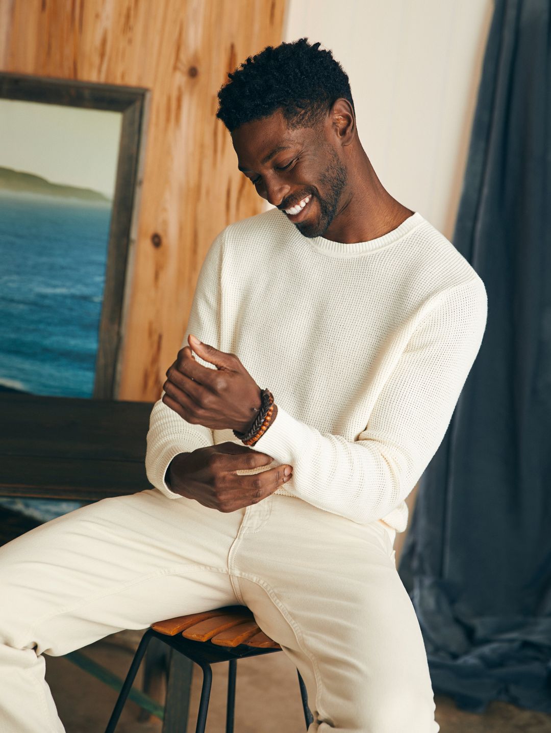 Sunwashed Crewneck Sweater - White Shell #6