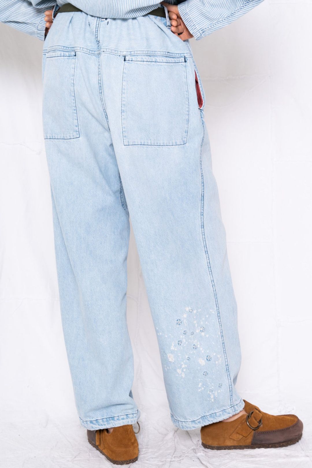 P78 Comfort Denim Stars Embroidery Sunfaded Sky Blue #5