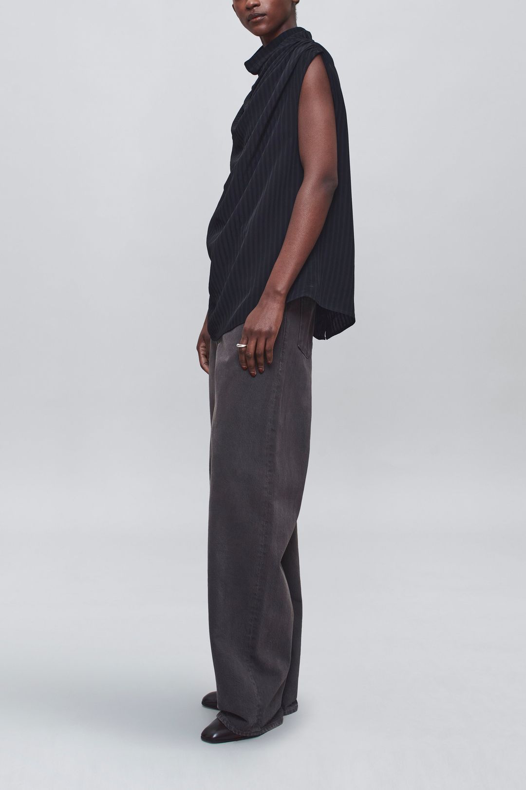 Penny Draped Top in Striped Viscose #3