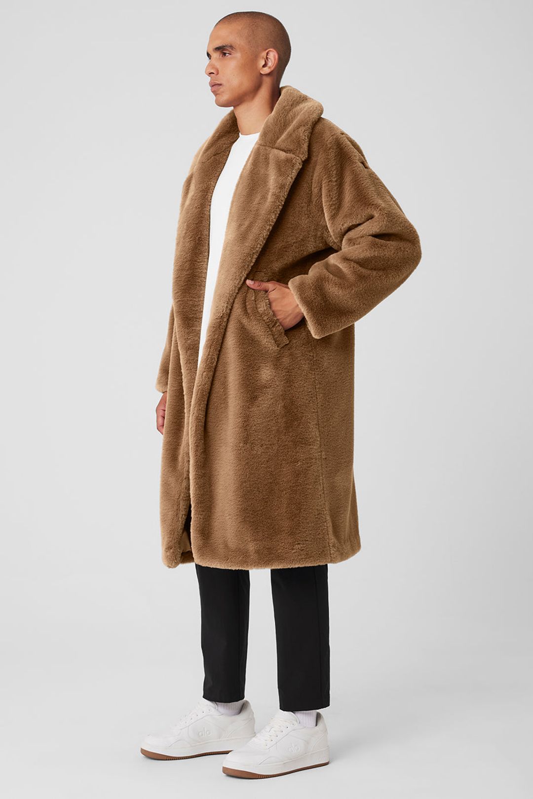 Oversized Faux Fur Trench - Toasted Almond #3