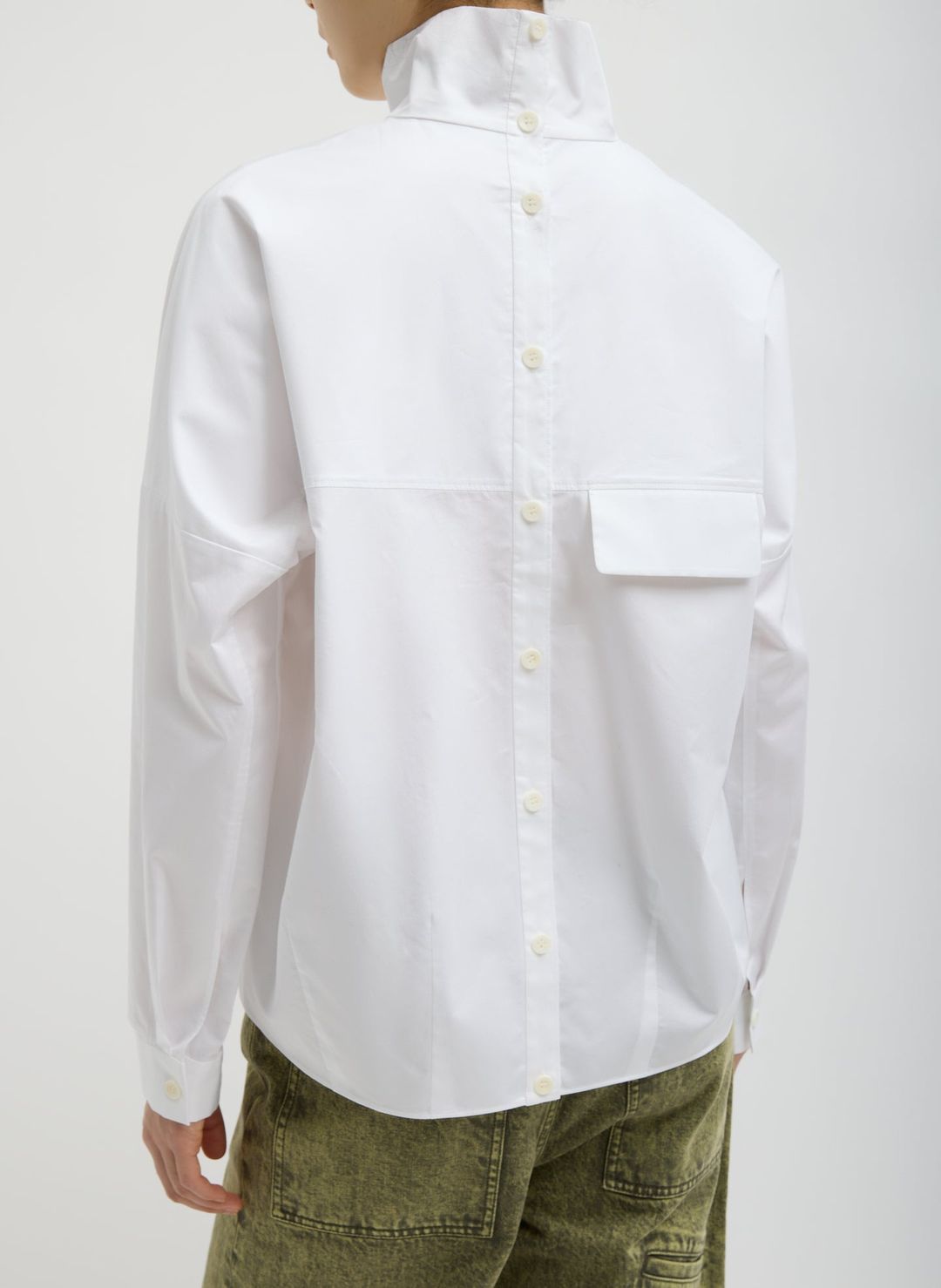 Eco Poplin Funnel Neck Dolman Top #2