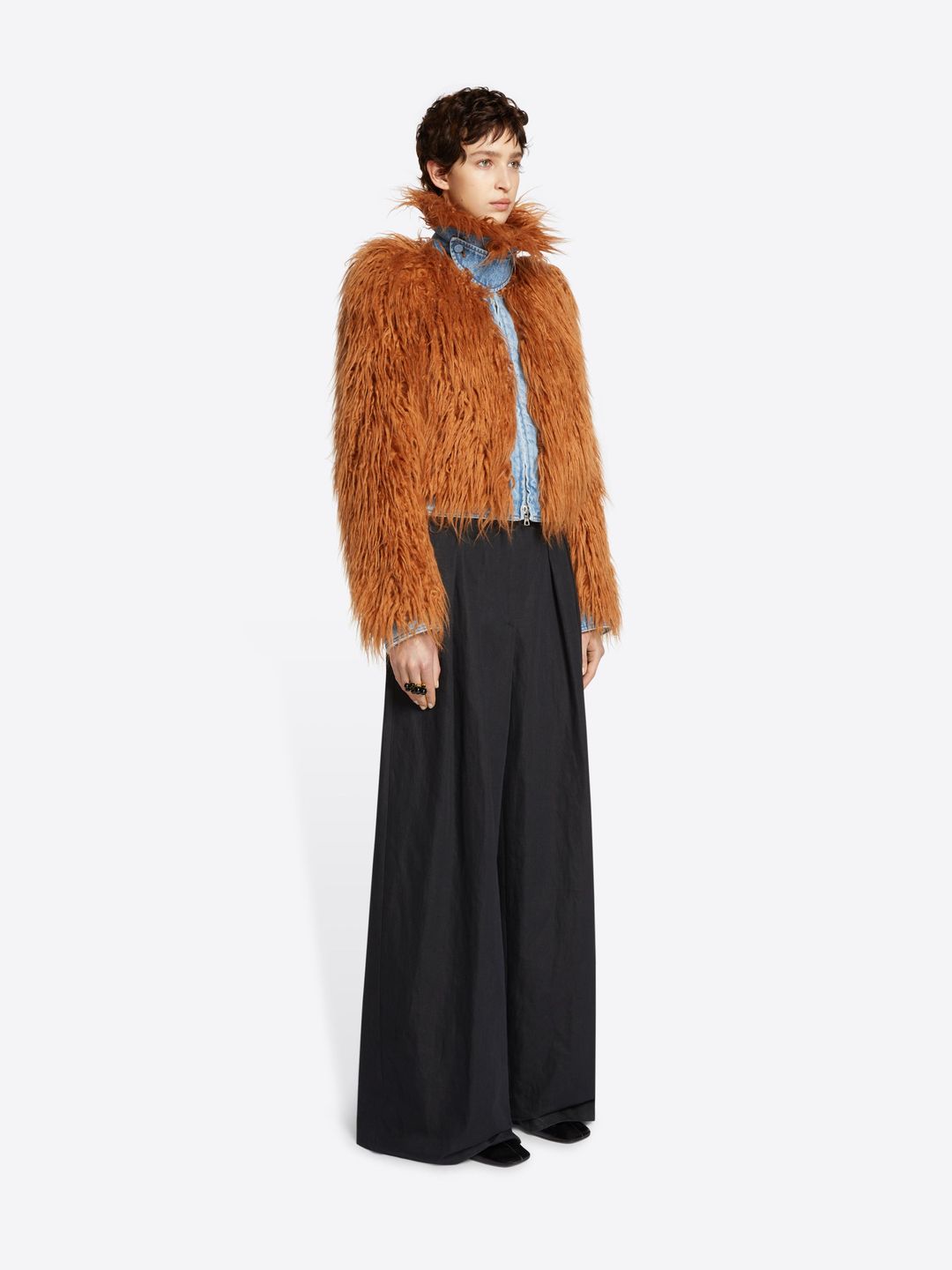 Faux fur and denim jacket #3