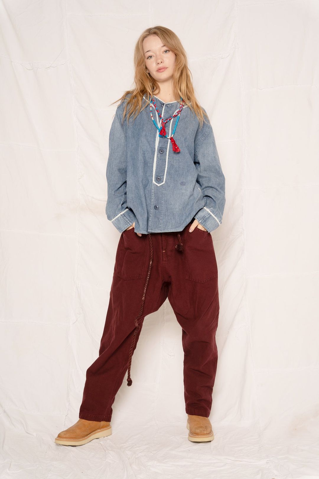 P38 Linen/Cotton Deep Burgundy #3