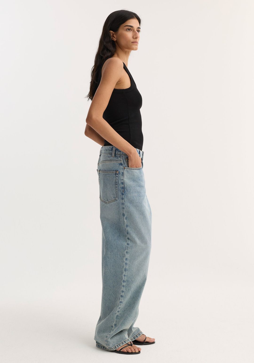 Merino scoop neck top | black #4