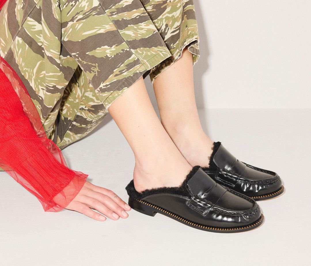 TEMI SHEARLING PENNY LOAFER MULE